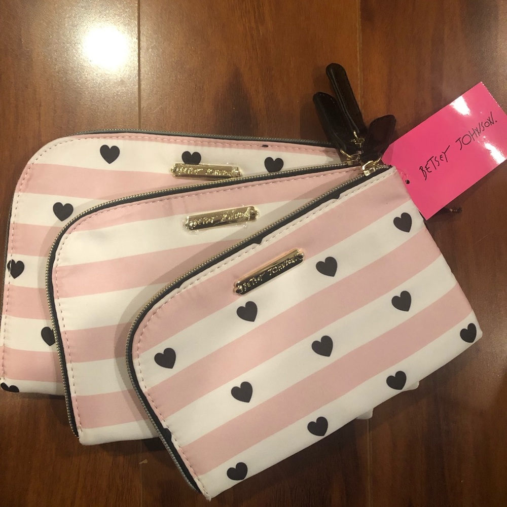 Set of three Betsey Johnson pouches